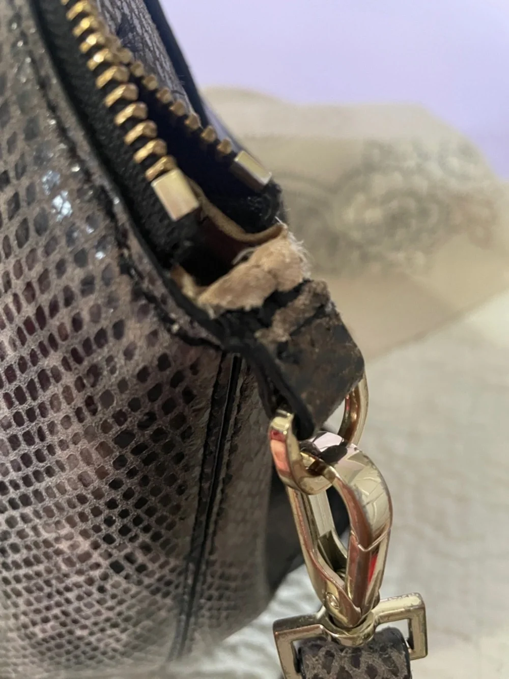 Designer Kate spade New York parliament square exotic satchel bag